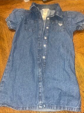 Guess Girls' Denim Shirt Dress - Dark Blue